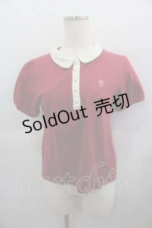 画像: Fi.n.t / 胸元刺繍ポロシャツ  ボルドーＸアイボリー I-25-05-11-061-CA-TO-HD-ZI