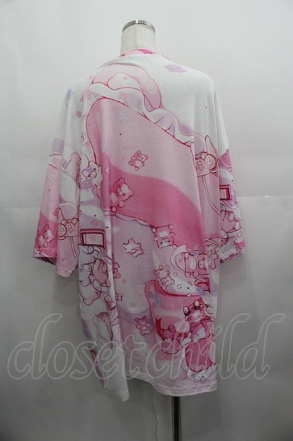 画像2: ACDC RAG /  ねむくまヒュージTシャツ  ピンクＸ白 I-25-05-11-074-PU-TO-HD-ZI (2)