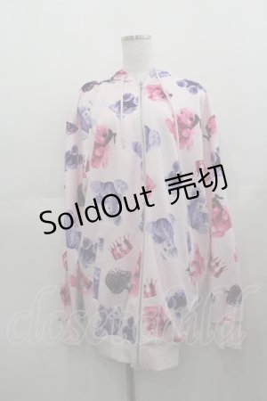 画像: Amilige / ちいめろ 総柄プリントコラボパーカー  ピンク I-25-05-11-075-PU-TO-HD-ZI