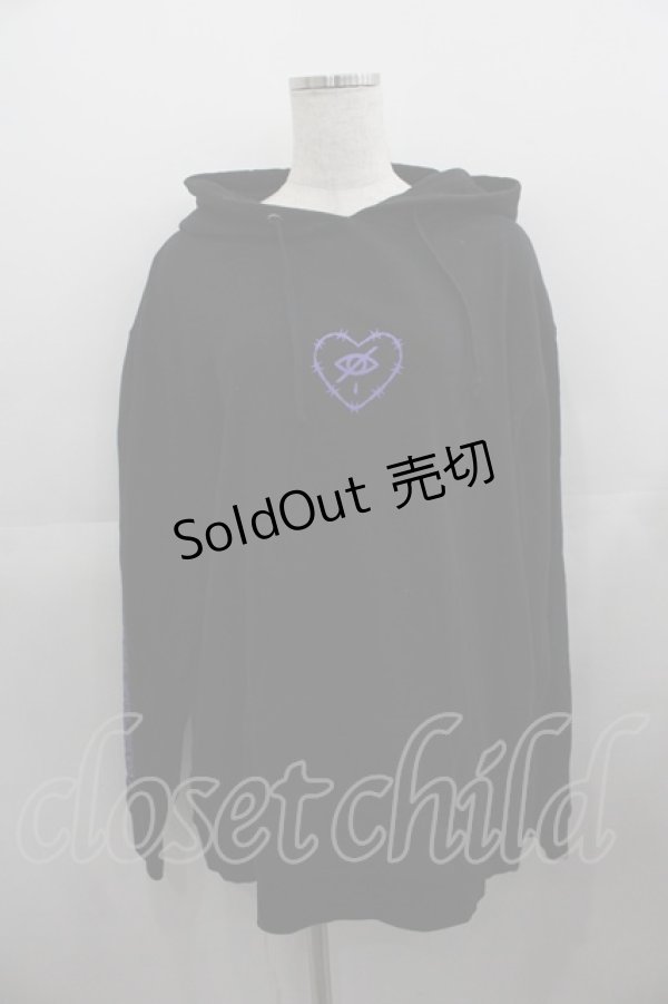 画像1: KRY CLOTHING / 「HAMONOONNA」パーカー  黒Ｘ紫 I-25-05-11-077-EL-TO-HD-ZI (1)