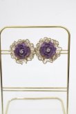 画像1: Michal Negrin / 薔薇モチーフイヤリング  ラベンダーＸゴールド I-25-05-11-012-LO-AC-HD-ZI (1)