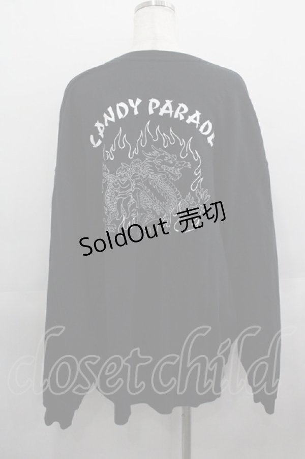 画像2: Candy Stripper / CANDY PARADE SWEAT ONE-PIECE 2 黒Ｘ白 I-25-05-11-117-PU-OP-HD-ZI (2)