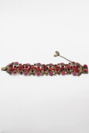 画像: Michal Negrin / フラワーチェーンブレスレット  赤ＸAGD I-25-05-11-015-LO-AC-HD-ZI