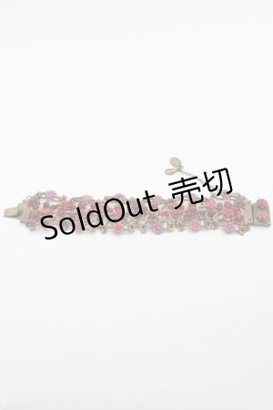 画像: Michal Negrin / フラワーチェーンブレスレット  赤ＸAGD I-25-05-11-015-LO-AC-HD-ZI