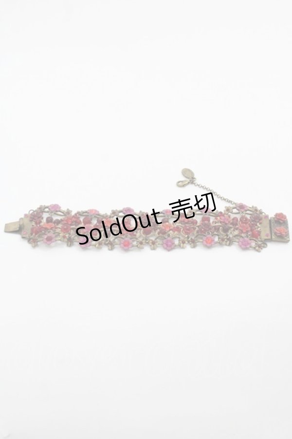 画像1: Michal Negrin / フラワーチェーンブレスレット  赤ＸAGD I-25-05-11-015-LO-AC-HD-ZI (1)