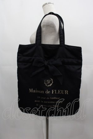 画像: Maison de FLEUR / シングルリボントートバッグ  黒 I-25-05-11-024-LO-BG-HD-ZI