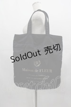 画像: Maison de FLEUR / シングルリボントートバッグ  黒 I-25-05-11-024-LO-BG-HD-ZI