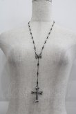 画像1: Q-pot. / Bone Cross Rosary Necklace  シルバー I-25-05-11-031-QP-AC-HD-ZI (1)