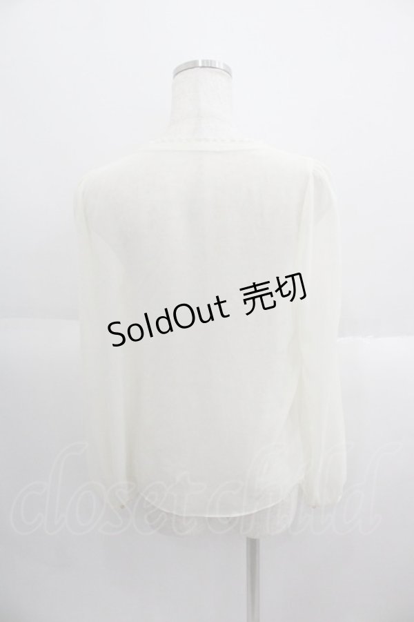 画像2: Franche Lippee / おうまさん刺繍シフォンブラウス  アイボリー I-25-05-14-044-LO-BL-HD-ZI (2)
