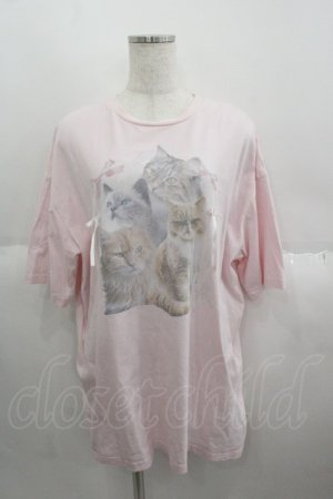 画像: merry jenny / cat ribbon big tee  ピンク I-25-05-14-054-LO-TO-HD-ZI