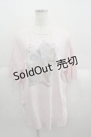 画像: merry jenny / cat ribbon big tee  ピンク I-25-05-14-054-LO-TO-HD-ZI
