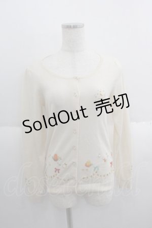 画像: Cherir la femme / パーティ刺繍ニットカーディガン  アイボリー I-25-05-14-065-LO-TO-HD-ZI