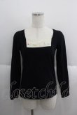 画像1: Franche Lippee / にわとりひよこ刺繍レースカットソー  黒Ｘ白 I-25-05-14-066-LO-TO-HD-ZI (1)