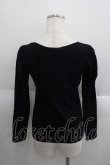 画像2: Franche Lippee / にわとりひよこ刺繍レースカットソー  黒Ｘ白 I-25-05-14-066-LO-TO-HD-ZI (2)