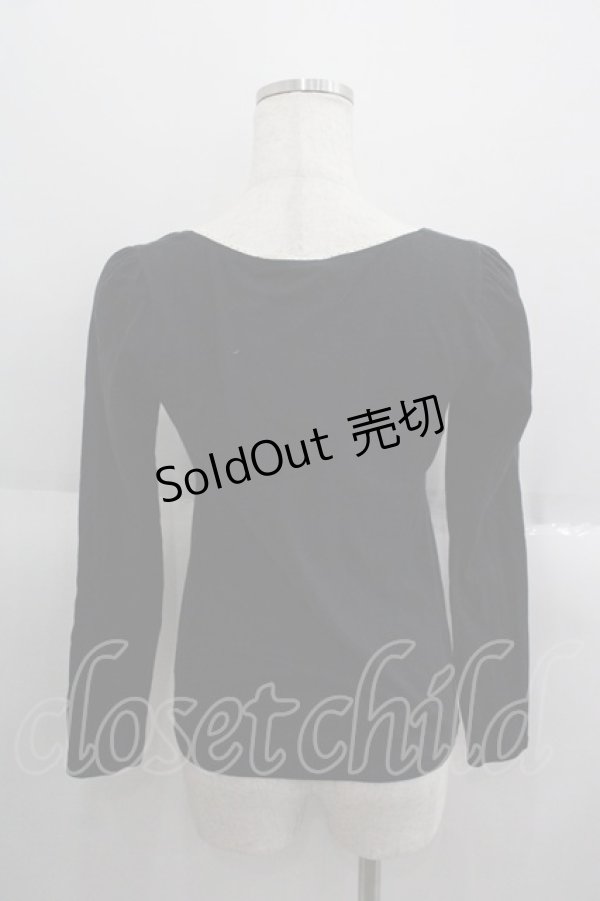 画像2: Franche Lippee / にわとりひよこ刺繍レースカットソー  黒Ｘ白 I-25-05-14-066-LO-TO-HD-ZI (2)
