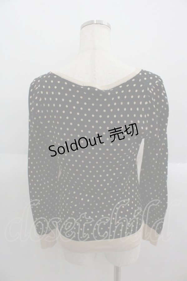画像2: Franche Lippee / とりさん刺繍ドットカーディガン  黒Ｘベージュ I-25-05-14-068-LO-TO-HD-ZI (2)