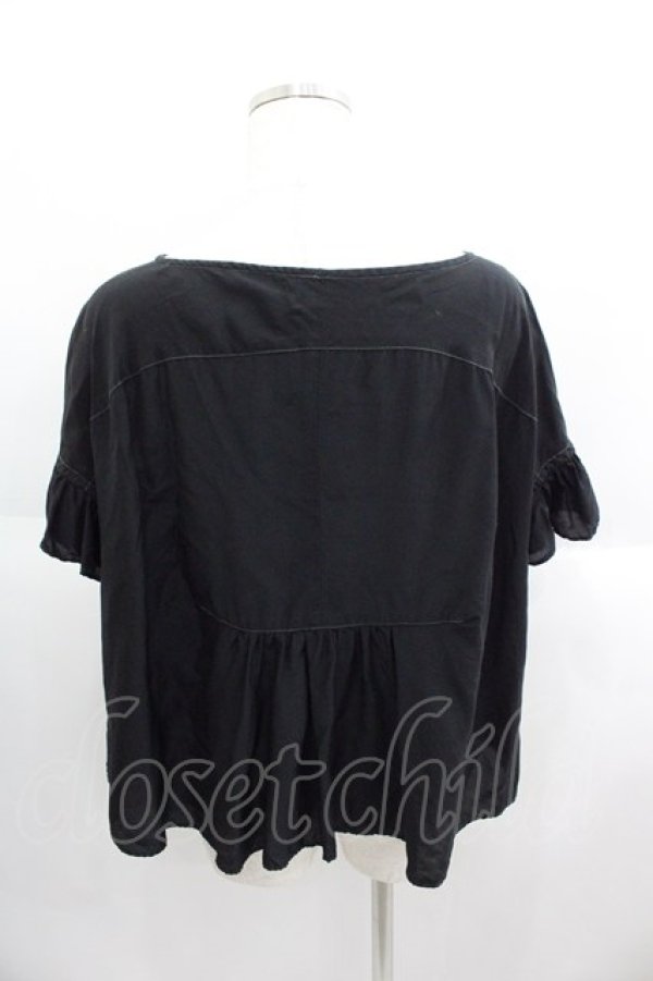 画像2: Franche Lippee / 袖先フリル半袖トップス  黒 I-25-05-14-072-LO-TO-HD-ZI (2)
