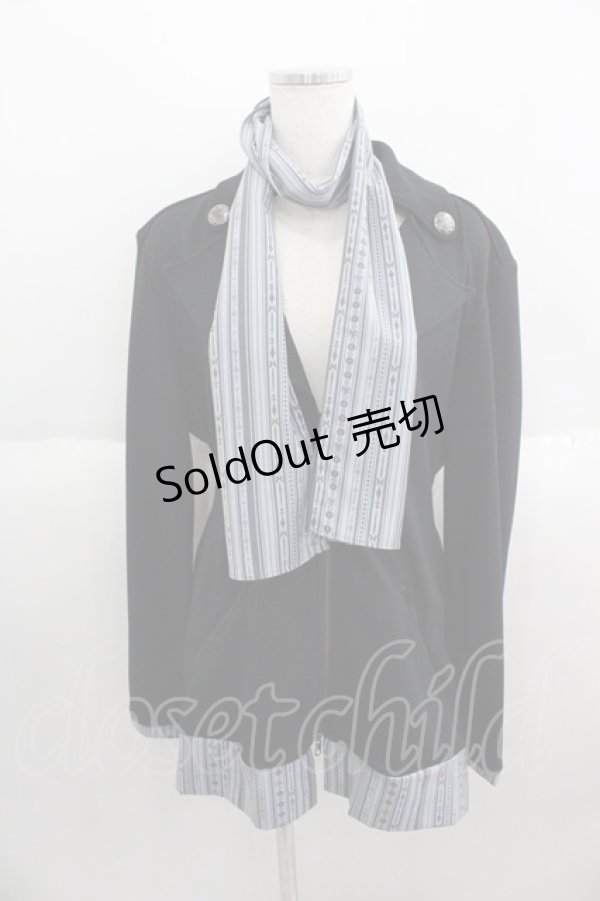 画像1: PUTUMAYO / テイルズオブエクシリア2アルヴィンコラボストール付ZIPジャケット  ブラック I-25-05-14-080-PT-JA-HD-ZI (1)