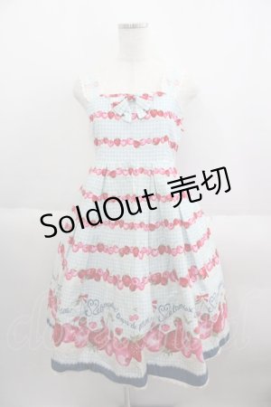 画像: metamorphose / CHERRY BERRYハイウエストジャンパースカート  サックス I-25-05-14-095-ME-OP-HD-ZI