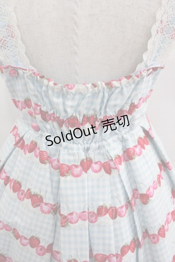 画像4: metamorphose / CHERRY BERRYハイウエストジャンパースカート  サックス I-25-05-14-095-ME-OP-HD-ZI (4)
