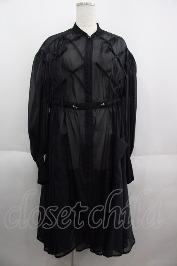 画像1: Candy Stripper / RIBBON SHEER DRESS　ワンピース  黒 I-25-05-14-111-PU-OP-HD-ZI (1)