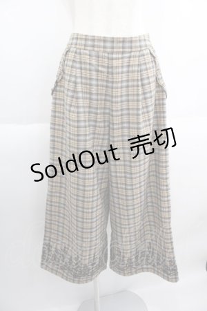 画像: axes femme / チェックフロッキーワイドパンツ  ブラウンチェックＸ黒 I-25-05-14-121-AX-PA-HD-ZI