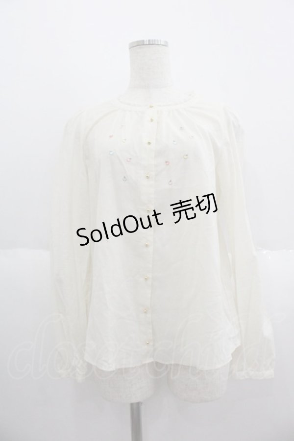 画像1: Franche Lippee / ミニリンゴ刺繍ブラウス  アイボリー I-25-05-14-042-LO-BL-HD-ZI (1)