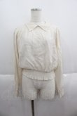 画像1: an another angelus / 変形カラー同色ローズ刺繍プルオーバーブラウス  アイボリー I-25-05-19-003-CA-BL-HD-ZI (1)