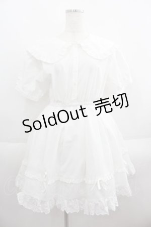 画像: merry jenny / リボンフレアミニワンピース  オフホワイト I-25-05-19-057-LO-OP-HD-ZI