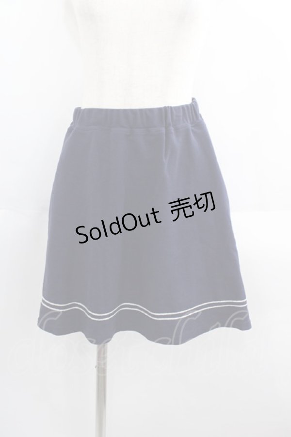 画像1: F i.n.t / チェーンステッチ使いポロミニスカート  ネイビー I-25-05-19-075-CA-SK-HD-ZI (1)