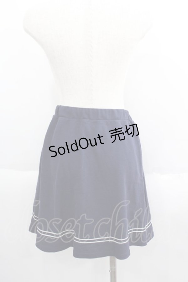 画像2: F i.n.t / チェーンステッチ使いポロミニスカート  ネイビー I-25-05-19-075-CA-SK-HD-ZI (2)