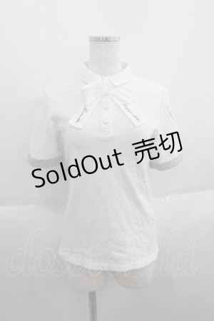 画像: Fi.n.t / ロゴ刺繍タイポロシャツ  ホワイト I-25-05-19-007-CA-TO-HD-ZI