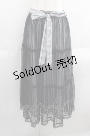画像: axes femme / ストライプチュールスカート M 黒 I-25-05-19-087-AX-SK-SZ-ZI