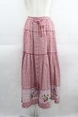 画像1: PINK HOUSE / 野ばらとチェリー刺繍タータンチェックスカート  ピンク I-25-05-19-094-LO-SK-HD-ZI (1)