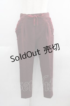 画像: axes femme / リボン付きテーパードパンツ M ワイン I-25-05-19-099-AX-PA-HD-ZI