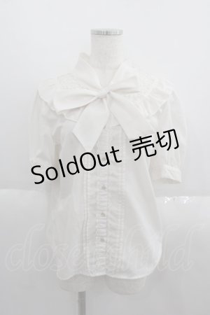 画像: axes femme / ボウタイヨーク半袖ブラウス M アイボリー I-25-05-19-009-AX-BL-HD-ZI