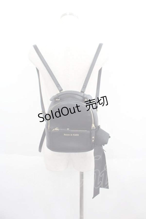 画像1: Maison de FLEUR / リボンSリュック  黒 I-25-05-19-107-LO-BG-HD-ZT286 (1)