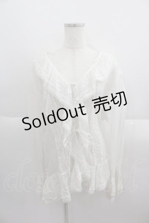 画像: PINK HOUSE / 縦レース切り替えオーバーブラウス  白 I-25-05-19-012-LO-BL-HD-ZI