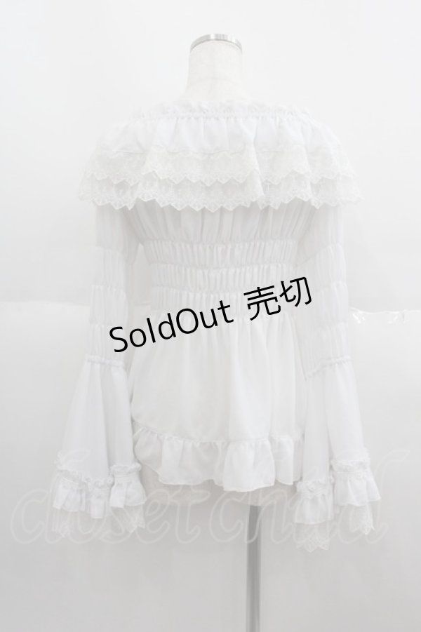画像3: ATELIER PIERROT / Shirring princess sleeve blouse  白 I-25-05-19-016-EL-BL-HD-ZI (3)