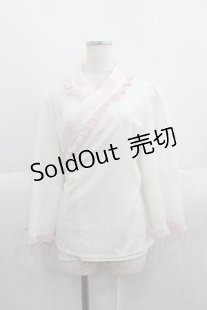 画像: axes femme kawaii / 衿レース付き和風ブラウス M ホワイト I-25-05-19-024-AX-BL-HD-ZI