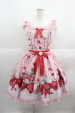 画像1: Angelic Pretty / Little Bunny Strawberryエプロン風スカート  ピンク I-25-05-19-039-AP-SK-HD-ZI (1)