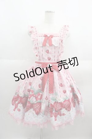 画像: Angelic Pretty / Little Bunny Strawberryエプロン風スカート  ピンク I-25-05-19-039-AP-SK-HD-ZI