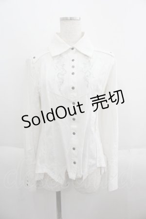 画像: Ozz Croce / 刺繍燕尾シャツ  ホワイト I-25-05-23-006-OO-BL-HD-ZI