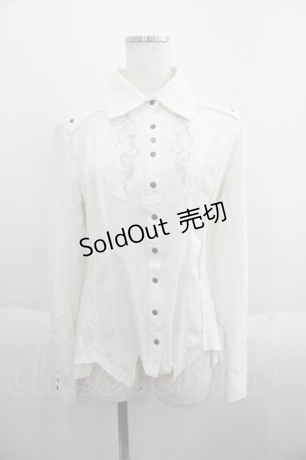 画像1: Ozz Croce / 刺繍燕尾シャツ  ホワイト I-25-05-23-006-OO-BL-HD-ZI (1)
