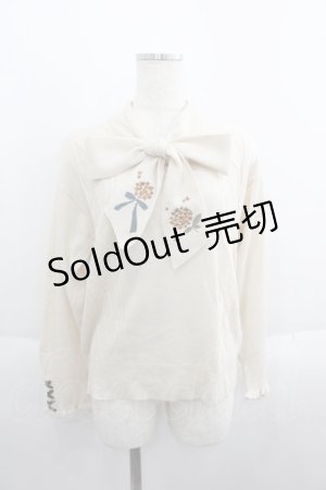 画像: axes femme / キンモクセイ刺繍ニットプルオーバー M アイボリー I-25-05-23-008-AX-TO-HD-ZI