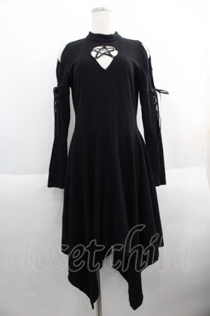 画像: DARK IN LOVE / Punk hollow star chest dress with sexy ribbon sleeves XL ブラック I-25-05-23-072-PU-OP-HD-ZI