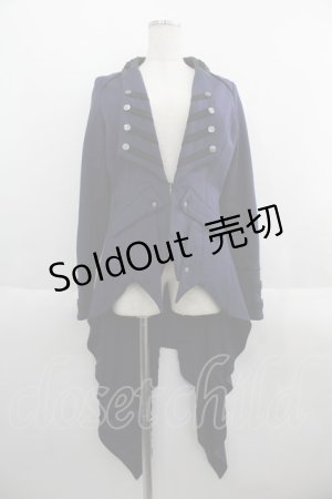 画像: Ozz Croce / 後ろクロス刺繍燕尾ジャケット  ネイビー I-25-05-23-081-OO-JA-HD-ZI