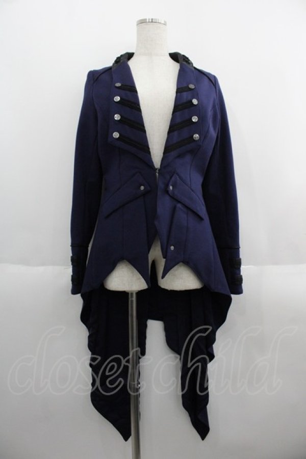 画像1: Ozz Croce / 後ろクロス刺繍燕尾ジャケット  ネイビー I-25-05-23-081-OO-JA-HD-ZI (1)
