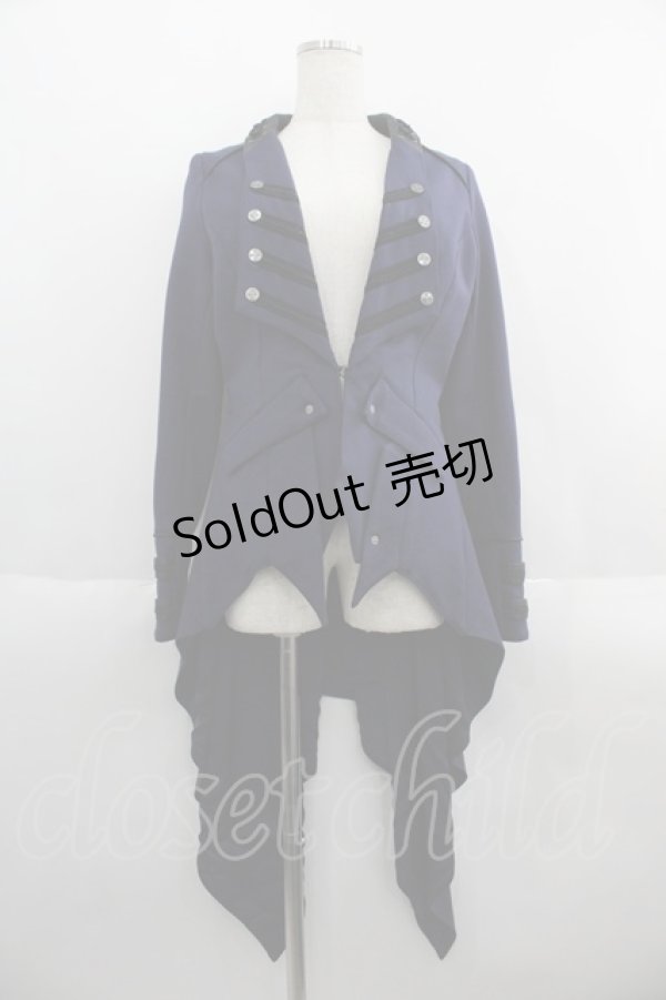 画像1: Ozz Croce / 後ろクロス刺繍燕尾ジャケット  ネイビー I-25-05-23-081-OO-JA-HD-ZI (1)