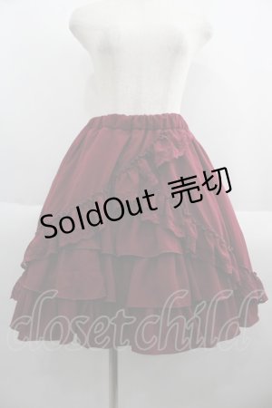 画像: ATELIER PIERROT / Victorian Ruffle Chiffon Skirt  ボルドー I-25-05-23-084-EL-SK-HD-ZI